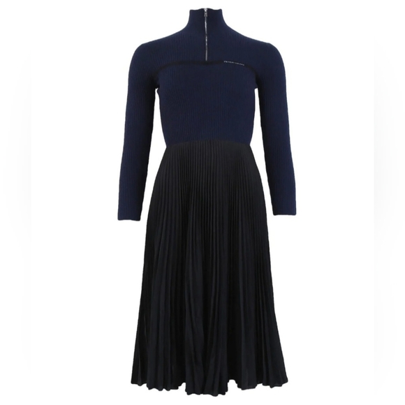 ❌️❌️Prada Navy and Black Pleated Dress. Size IT 42/US8-10 - Picture 2 of 15